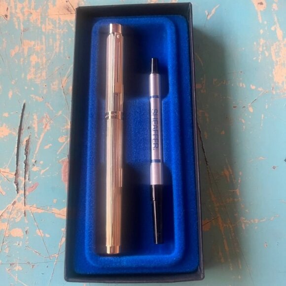 Sheaffer Targa 1005 Ballpoint Pen 23kt Gold Plated Vintage 1980 NWB - Picture 3 of 6